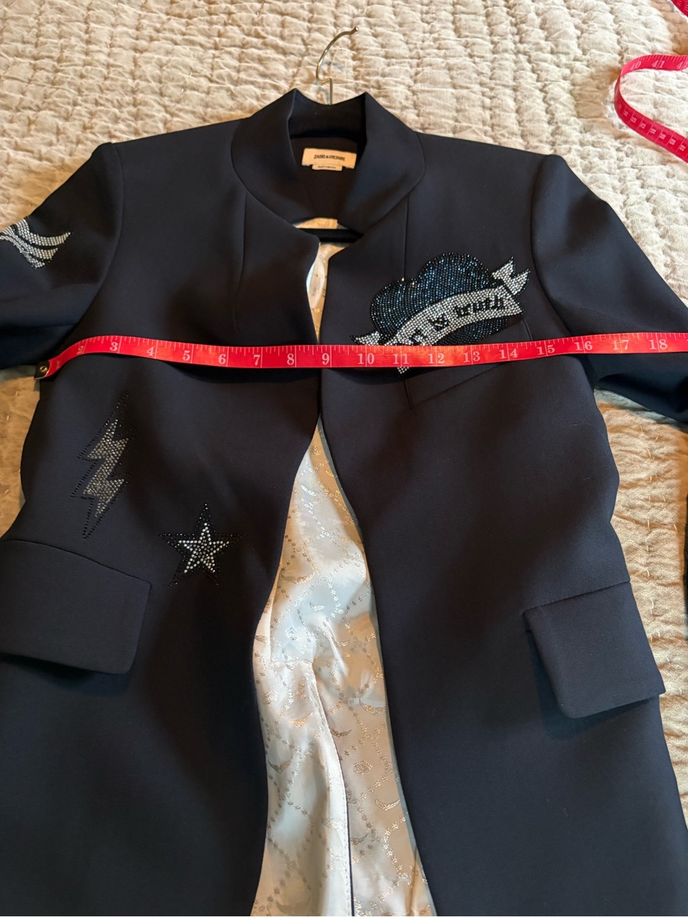 Zadig & Voltaire Very Bis Multistrass Blazer 2 Navy - Picture 7 of 10